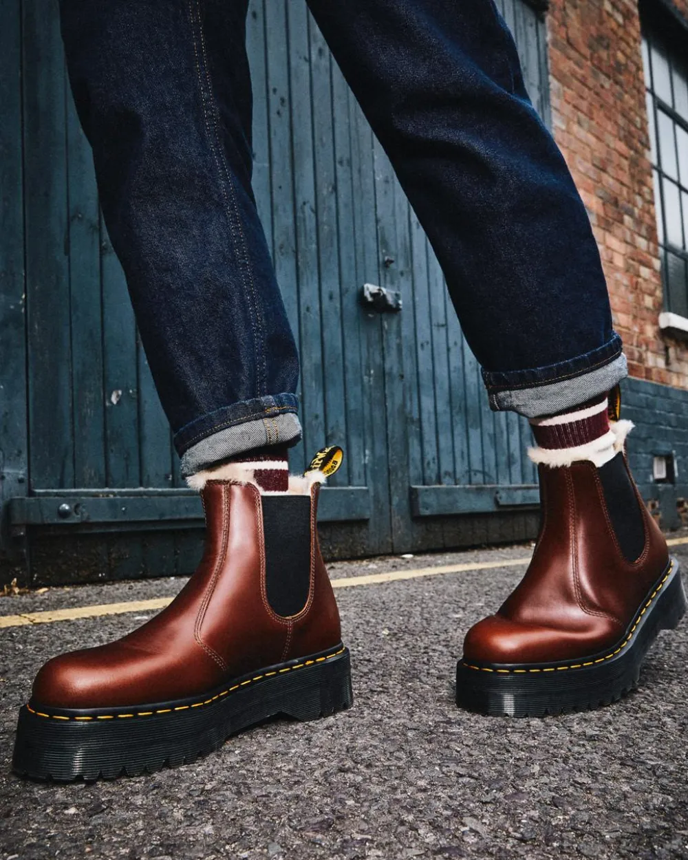 2976 Quad Faux Fur Lined Platform -Maiharit*Dr. Martens Clearance