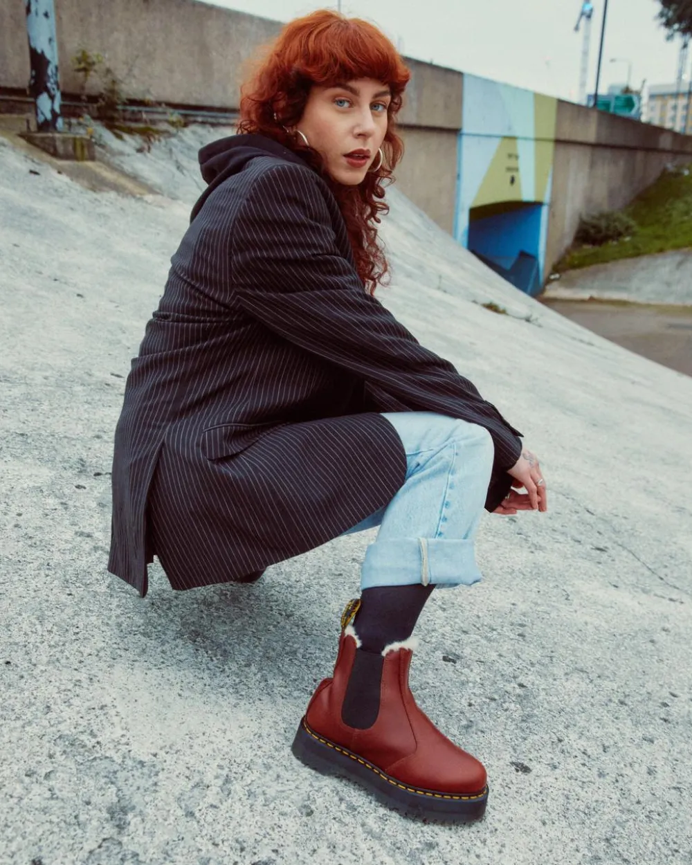 2976 Quad Faux Fur Lined Platform -Maiharit*Dr. Martens Clearance