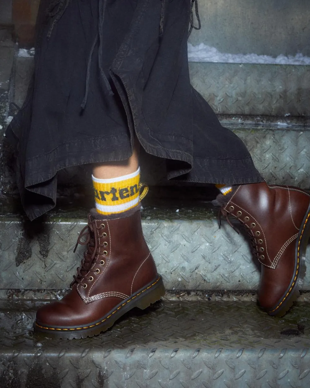 1460 Serena Faux Fur Lined Leather Lace Up -Maiharit*Dr. Martens Discount