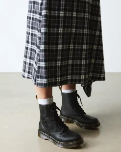 1460 Vonda Mono Floral Rose Leather Lace Up -Maiharit*Dr. Martens Sale