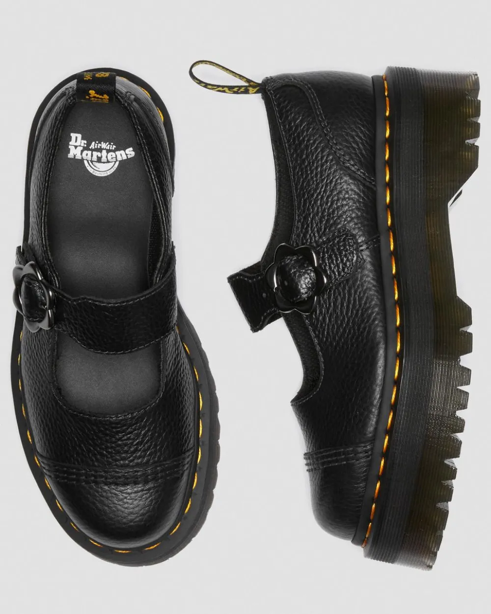 Addina Flower Buckle -Nahkaplatformit*Dr. Martens Hot