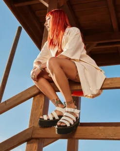 Blaire Quad Hydro Leather Platform Gladiator Sandals*Dr. Martens Shop