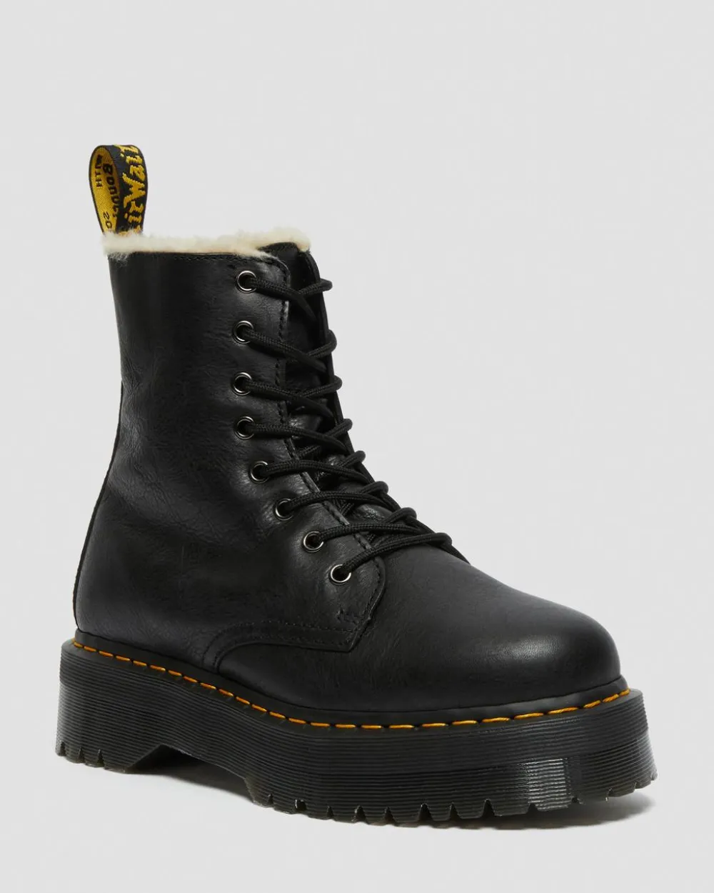 Jadon Faux Fur Lined Leather Platform -Maiharit*Dr. Martens Clearance