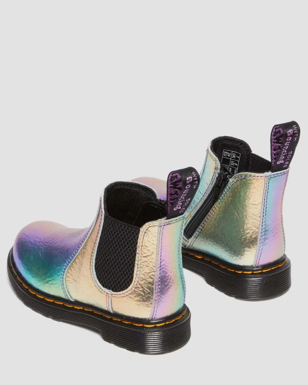 Toddler 2976 Rainbow Crinkle Leather Chelsea -Bootsit*Dr. Martens Outlet